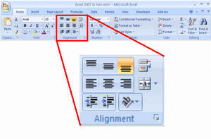 excel ribbon alignment 2007 formating number